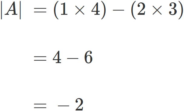 example of determinant of 2x2 matrix