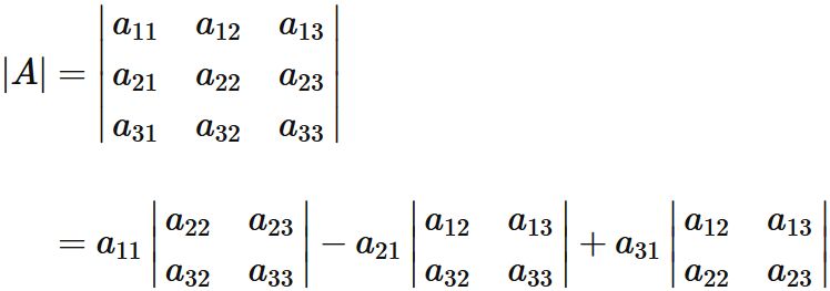 cofactor expansiron of a 3x3 matrix