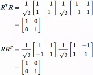 An example of orthogonal matrix